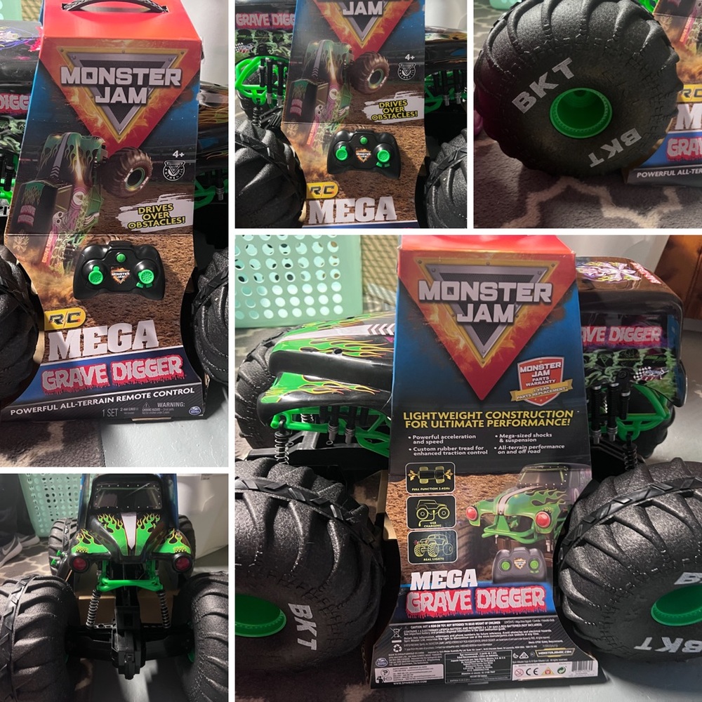 New! Monster Jam Mega Grave Digger RC